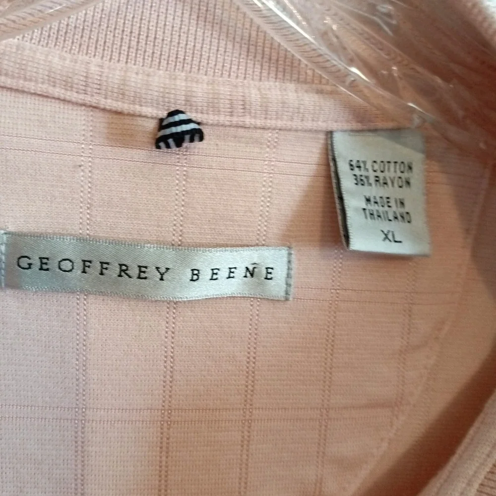 Geoffrey Beene - Mens Peach‎ Short Sleeve Golf Polo Shirt – Size XL